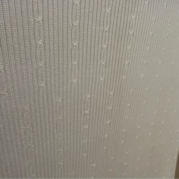 Compositions Cream Mock Neck Mini Cable Knit 100% Silk Sweater Size XL - Picture 3 of 5